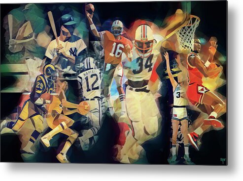 Legends Metal Print featuring the mixed media American Sports Legends by Row One Brand