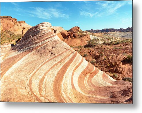 American West Metal Print featuring the photograph American West - The Wave by Philippe HUGONNARD