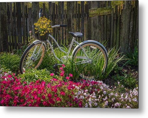 Romantic Metal Print featuring the photograph Amish Country Bicycle by Roberta Kayne