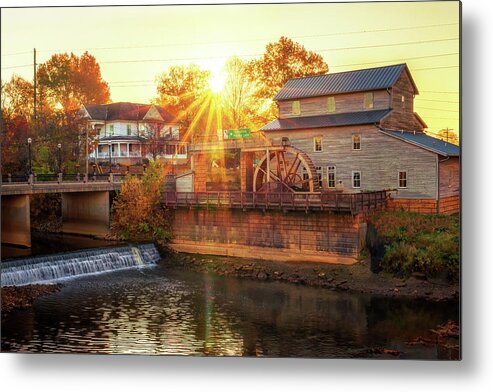 Jasper City Mill Metal Print featuring the photograph An Autumn Morning at the Jasper City Mill by Susan Rissi Tregoning