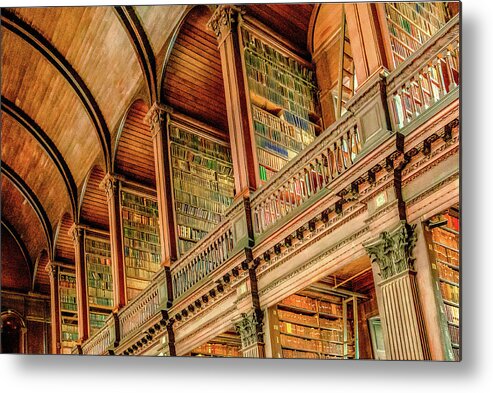 Book Of Kells Metal Print featuring the photograph An Impressive Library at Trinity College by Marcy Wielfaert