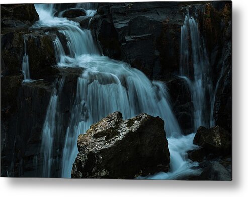 Rock Metal Print featuring the photograph And darkness came - 9 - French Alps by Paul MAURICE