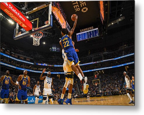 Sports Ball Metal Print featuring the photograph Andrew Wiggins and Karl-anthony Towns by Noah Graham