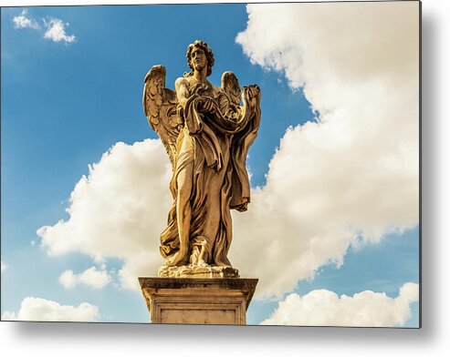Ponte Sant'angelo Metal Print featuring the photograph Angel with the Garment and Dice by Fabiano Di Paolo