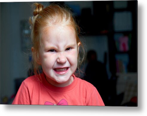 Child Actor Metal Print featuring the photograph Angry girl. by Maxim Trukhin