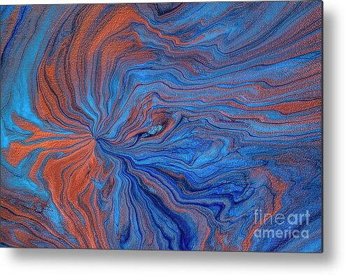 Acrylic Pour Metal Print featuring the painting Arizona Wind Acrylic Pour by Elisabeth Lucas