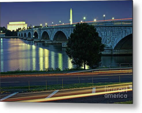 Arlington Bridge Metal Print featuring the photograph Arlington Memorial Bridge at Dusk - Washington, D.C. by Sam Antonio