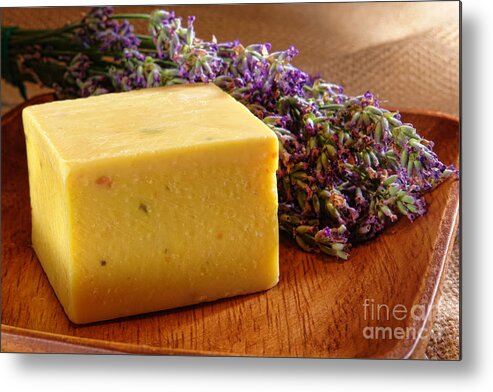 Aromatherapy Metal Print featuring the photograph Aromatherapy Natural Soap and Lavender by Olivier Le Queinec