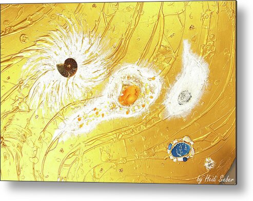 The Golden Peace Flow Of Creation Metal Print featuring the relief Artscape No. 2 The golden peace flow of creation by Heidi Sieber
