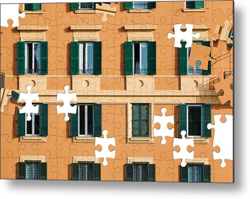 Built Structure Metal Print featuring the photograph Assorted jigsaw puzzle by Maksime
