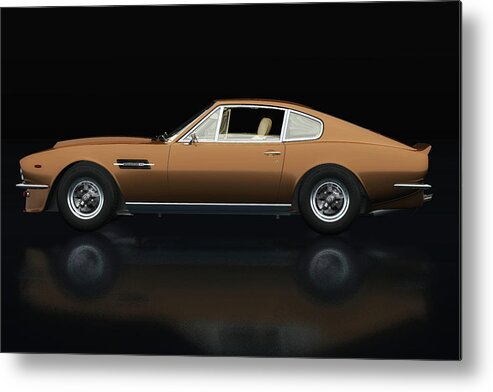 1970s Metal Print featuring the photograph Aston Martin Vantage 1977 Lateral View by Jan Keteleer