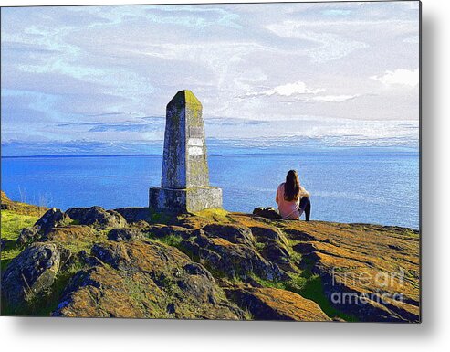 Lopez Island Monument Metal Print featuring the photograph At the Top of Iceberg Point on Lopez Island by Sea Change Vibes