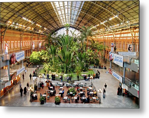 Madrid Metal Print featuring the photograph Atocha Train Station - Madrid by Barry O Carroll