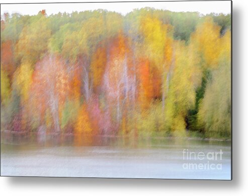 Autum Colors Metal Print featuring the photograph Autumn Along The Lake by Tamara Becker