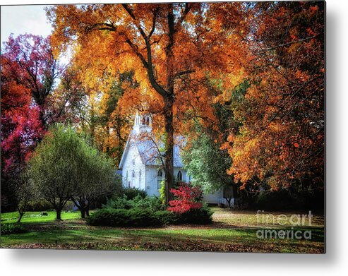 Landscape Metal Print featuring the photograph Autumn Evensong by Lois Bryan