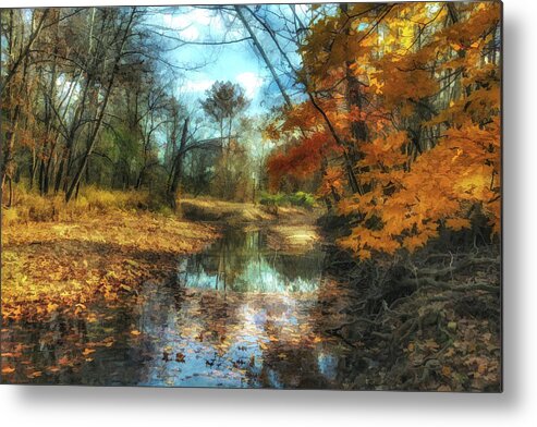 Autumn Metal Print featuring the photograph Autumn in the Ozarks by Linda Shannon Morgan
