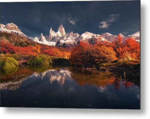 Autumn Metal Print featuring the photograph Autumn Reflections by Henry w Liu