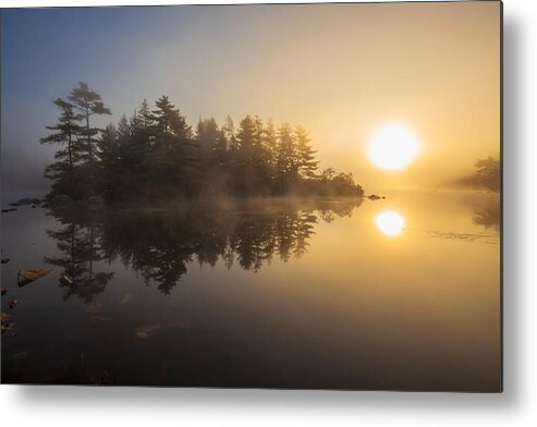 Blue Mountain-birch Coves Lakes Wilderness Area Metal Print featuring the photograph Autumn Sunrise At Cox Lake by Irwin Barrett