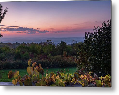 Landscape Metal Print featuring the photograph Autumn Sunset over Seneca Lake by Chad Dikun