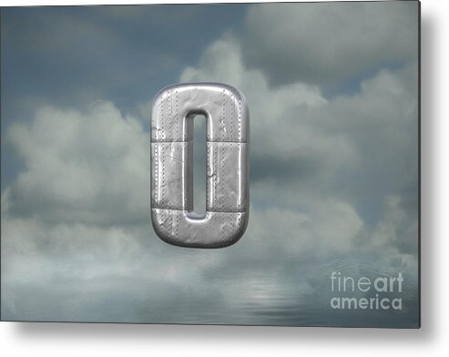 Number 0 Metal Print featuring the mixed media Aviation Alphabet Number Zero by Elisabeth Lucas
