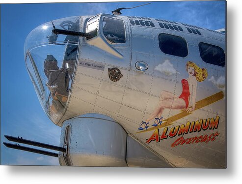 Bomber Metal Print featuring the photograph B-17 Aluminum Overcast Bomber by George Strohl