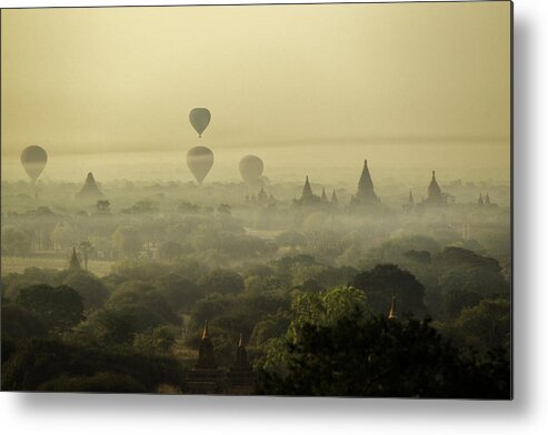 Scenics Metal Print featuring the photograph Bagan the land of thousand Pagoda, Myanmar by Sabirmallick