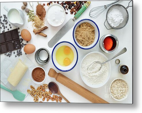 Ingredients Metal Print featuring the photograph Baking Ingredients by Tim Gainey