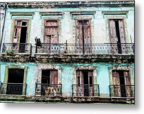 Cuba Metal Print featuring the photograph Balcony for everybody. Havana. Cuba. by Lie Yim
