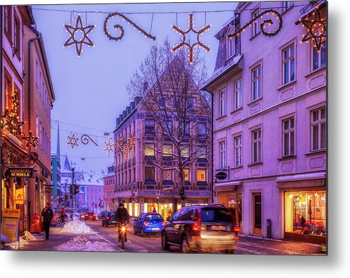 Winter Metal Print featuring the photograph Bamberg at Night by Tatiana Travelways