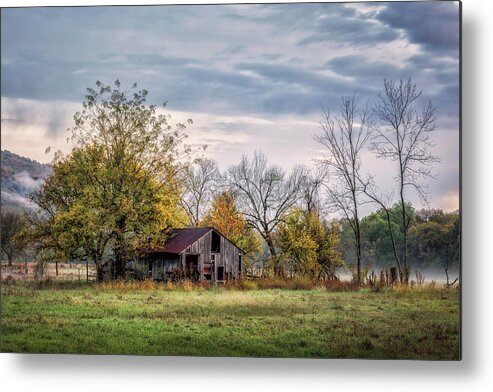 Arkansas Metal Print featuring the photograph Barn on a Misty Morning by James Barber