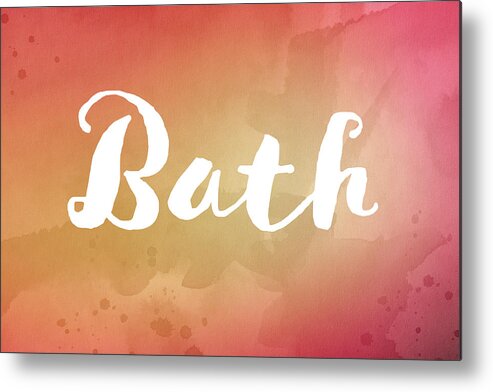 Watercolor Metal Print featuring the painting Bathroom Art Watercolor by Amelia Pearn