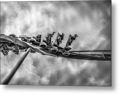 Black And White Metal Print featuring the photograph Batman Barrel Roll by Matthew Nelson