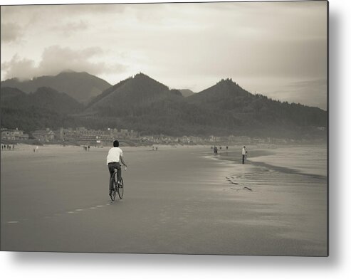 Oregon Metal Print featuring the photograph Beach Rider by Scott Rackers