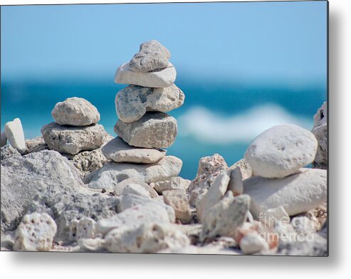 Bahamas Metal Print featuring the photograph Beach Stones by Wilko van de Kamp Fine Photo Art