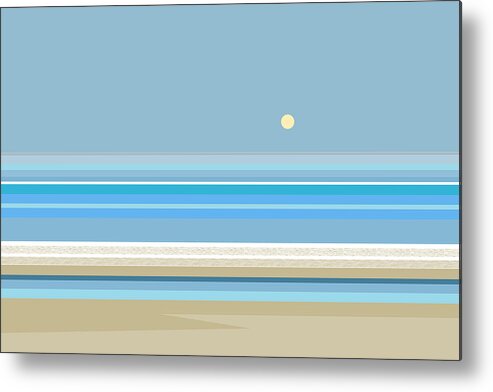 Beach Stripes Metal Print featuring the digital art Beach Stripes by Val Arie