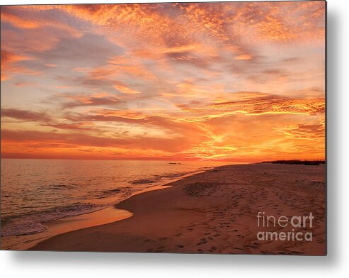 Sun Metal Print featuring the photograph Beach Sunset Skies, Perdido Key, Florida by Beachtown Views