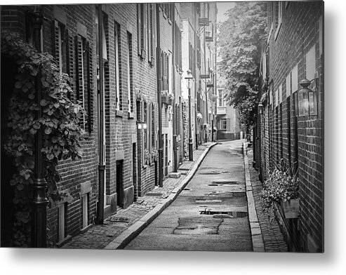 Boston Metal Print featuring the photograph Beacon Hill Boston Black and White by Carol Japp