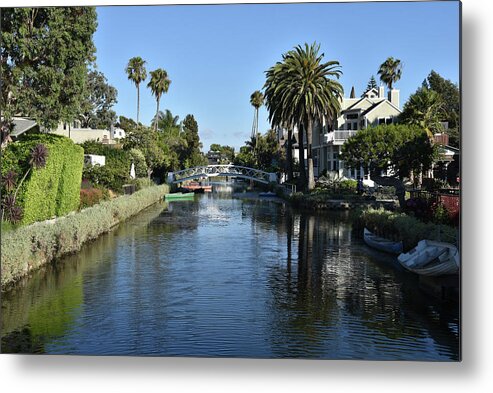 Venice Metal Print featuring the photograph Beautiful Venice Canals in California by Mark Stout