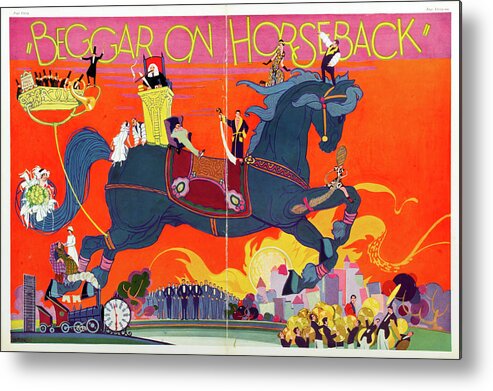 Beggar Metal Print featuring the mixed media ''Beggar on Horseback'', 1925 by Movie World Posters