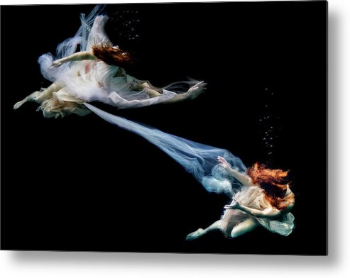 Underwater Metal Print featuring the photograph Being pulled by Dan Friend