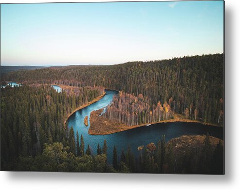 Kuusamo Metal Print featuring the photograph Bend in the Kitkajoki River in Oulanka National Park by Vaclav Sonnek