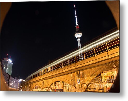 Berlin Metal Print featuring the photograph Berlin by night by Yavor Mihaylov