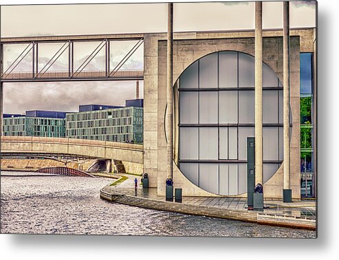 Federal Chancellery Metal Print featuring the photograph Berlin River Spree Walk by WAZgriffin Digital