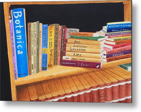 Books Metal Print featuring the painting Between the pages by Milly Tseng