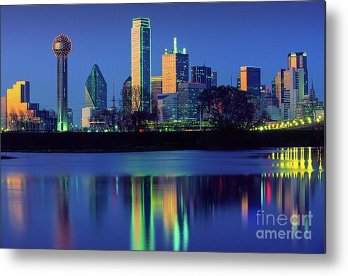 Dallas Metal Print featuring the photograph Big D Reflection by Inge Johnsson