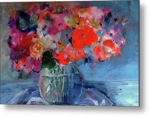 Big Metal Print featuring the digital art Big Fat Beautiful Bouquet Abstract by Lisa Kaiser