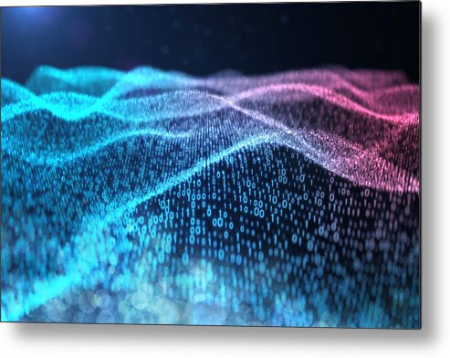 Large Scale Screen Metal Print featuring the photograph Binary data wave by Yuichiro Chino