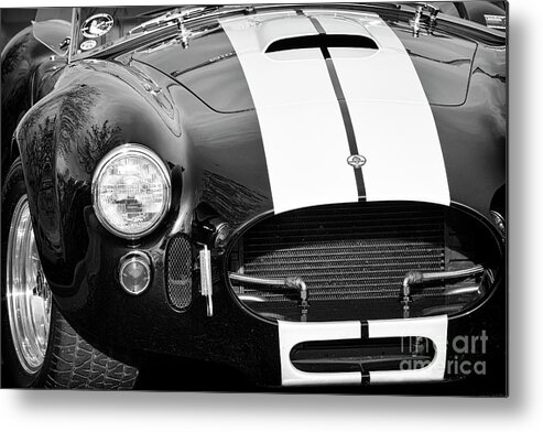 Ford Metal Print featuring the photograph Black and White Cobra by Dennis Hedberg
