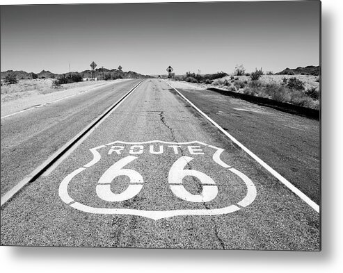 Arizona Metal Print featuring the photograph Black Arizona Series - Route 66 by Philippe HUGONNARD