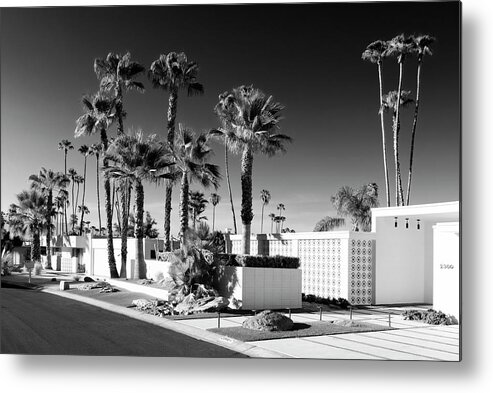 Architecture Metal Print featuring the photograph Black California Series - Retro White House by Philippe HUGONNARD